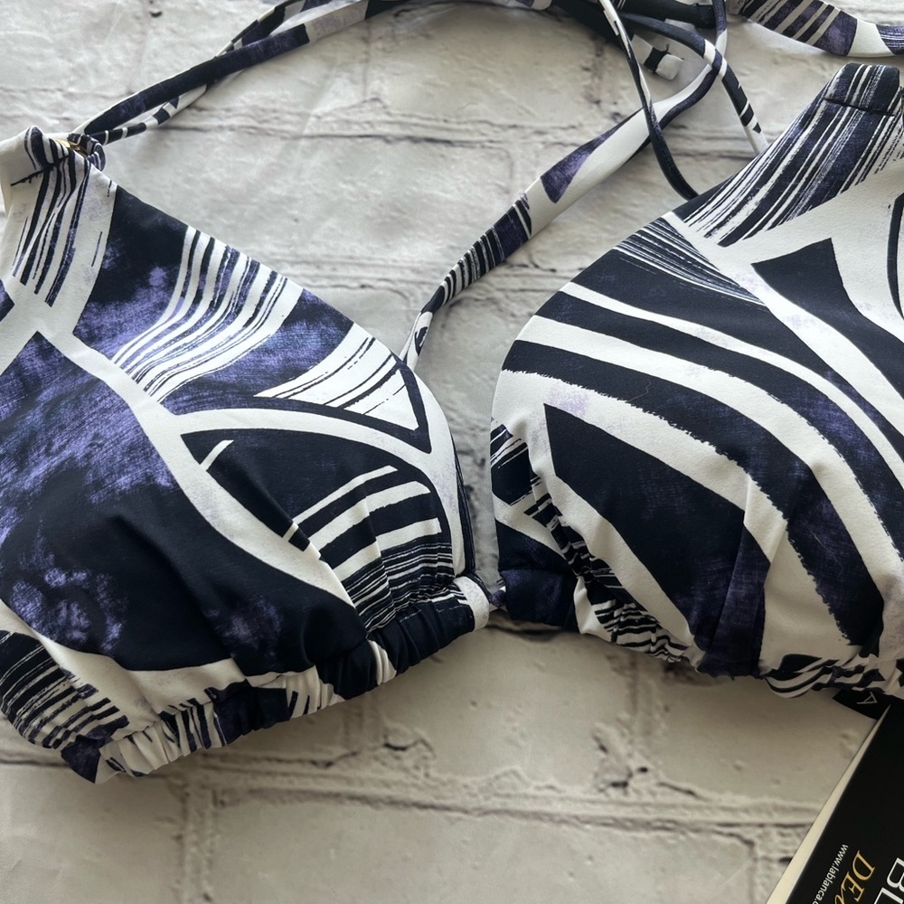 La Blanca Black, Blue and White Bikini Swimwear top - Picture 2 of 5